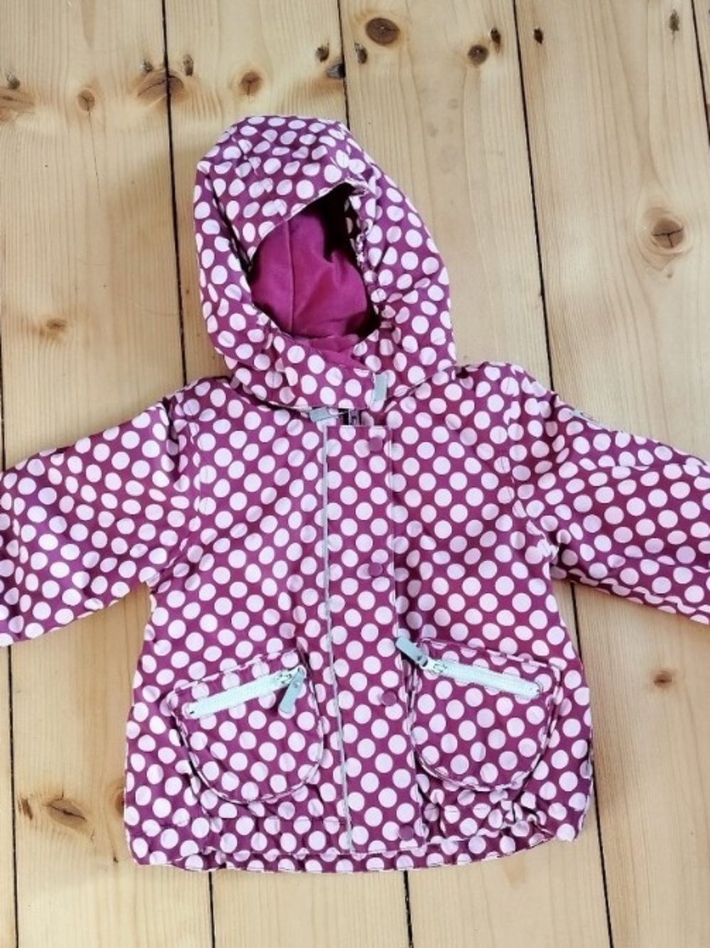 Reima Pink Polka Dot Hooded Jacket